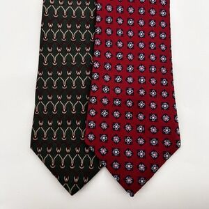 Jos A Bank Executive Collection Silk Necktie Lot‎ of 2 Designer Geometric